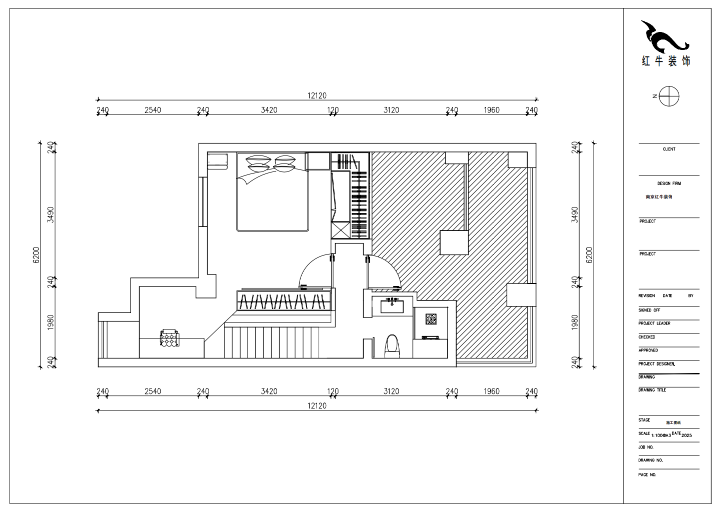 朱明琪｜莱茵铂郡922室-69㎡-原木风格｜复式｜loft公寓｜2室2厅2卫｜老房装修｜定制家｜全包12万｜00_04二楼平面设计图